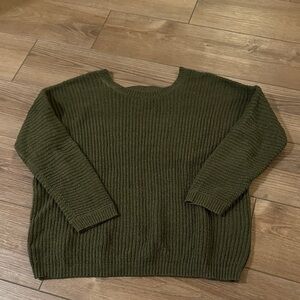 Open Back Green Sweater
